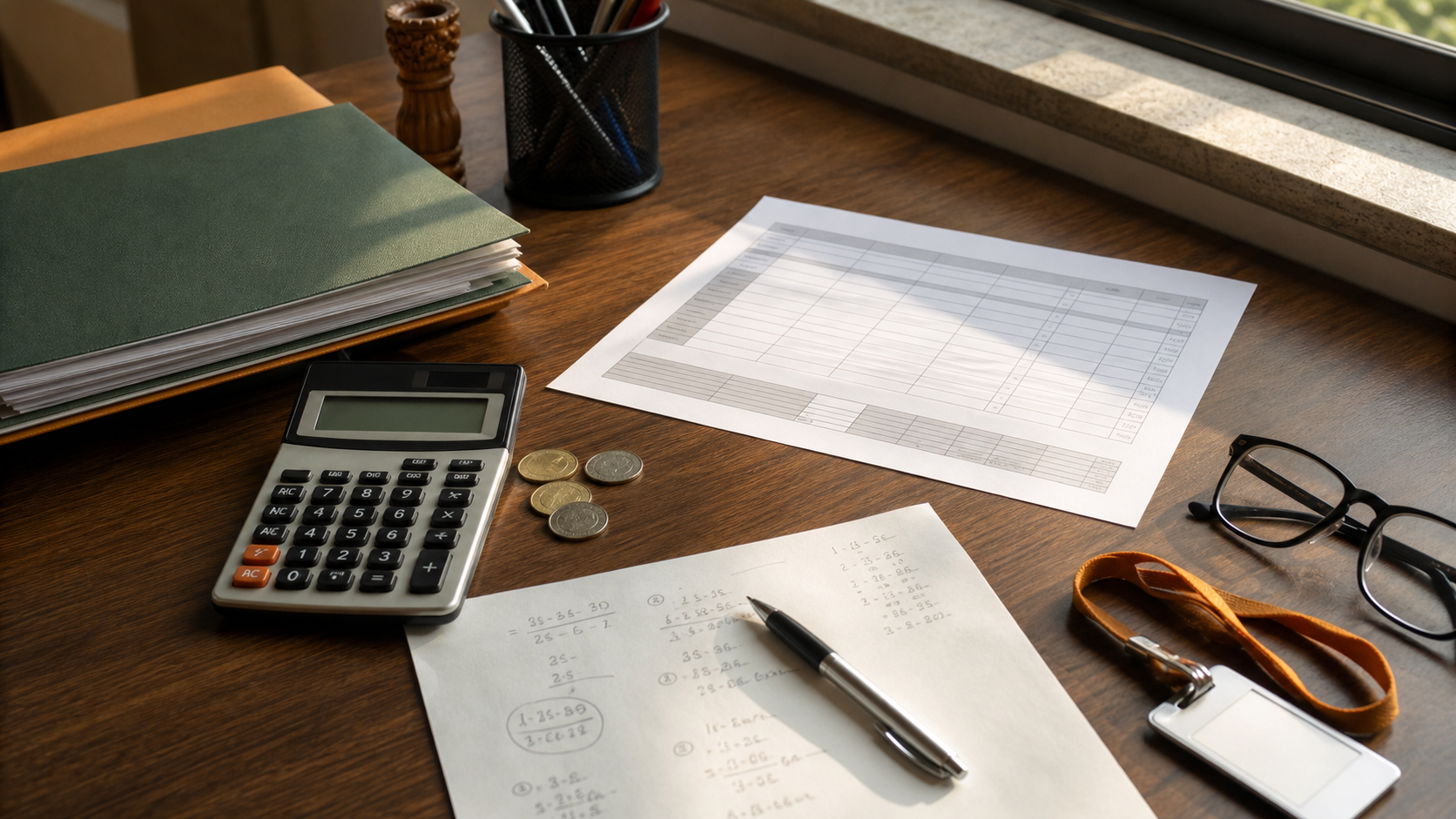 Indian government employee comparing basic-pay scenarios at a desk
